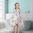 thumbnail image 6 of White Christmas Tree Pattern Hooded Bath Towel，50"x30" for Ages 3 To 12 Kids, Quick Dry Lightweight Soft Microfiber Hood Beach Towel Cover Up for Kids, 6 of 7
