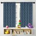 thumbnail image 5 of Blackout Kids Curtains,Navy Blue and White Geometric Pattern Childrens Insulated Curtains Set Of 2,Bedroom Essentials,Toddler Room Decor 42"x54", 5 of 5