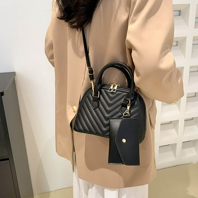 Sac à Main Polyvalent en Cuir Coloré pour Femmes, Fermeture Éclair Double, Sac Messager