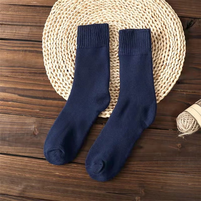 Women Autumn And Winter Thickened Warm Solid Color Socks Multicolor Mid Tube Socks Sports Socks Sock Blue