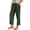 A-Army Green, variant on Cotton Linen Cropped Pants Women Loose Wide Straight Leg Capris Summer Business Casual Work Pants Ankle Length Chino Trousers with Pockets