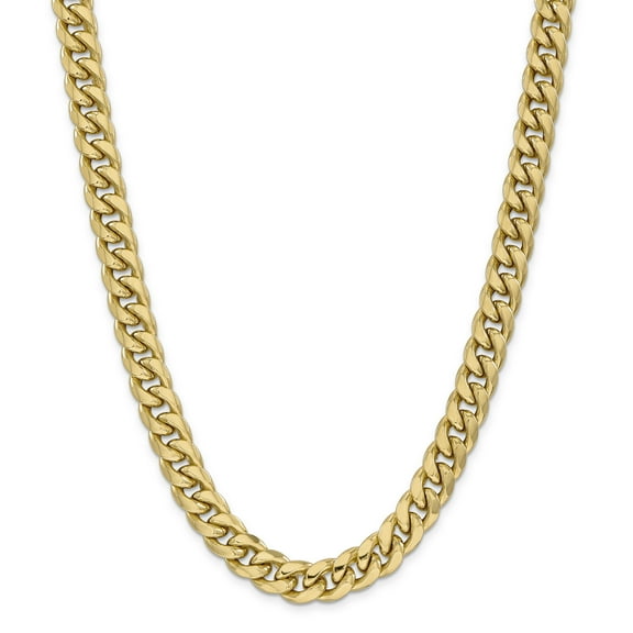 Primal Gold 14 Karat Yellow Gold 11mm Semi-Solid Miami Cuban Chain
