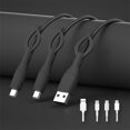 thumbnail image 1 of Funda protectora de silicona para cable de datos de teléfono móvil, resistente a la rotura y a las flexiones, juego de tres piezas, adecuada para Android y Apple. Funda protectora de silicona para cab, 1 of 6
