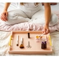 thumbnail image 5 of Home Redefined 17.5”x12” Rectangle Glossy Shagreen Faux Leather Decorative Serving Tray with Gold Polished Metal Handles, Baby Pink, 5 of 10