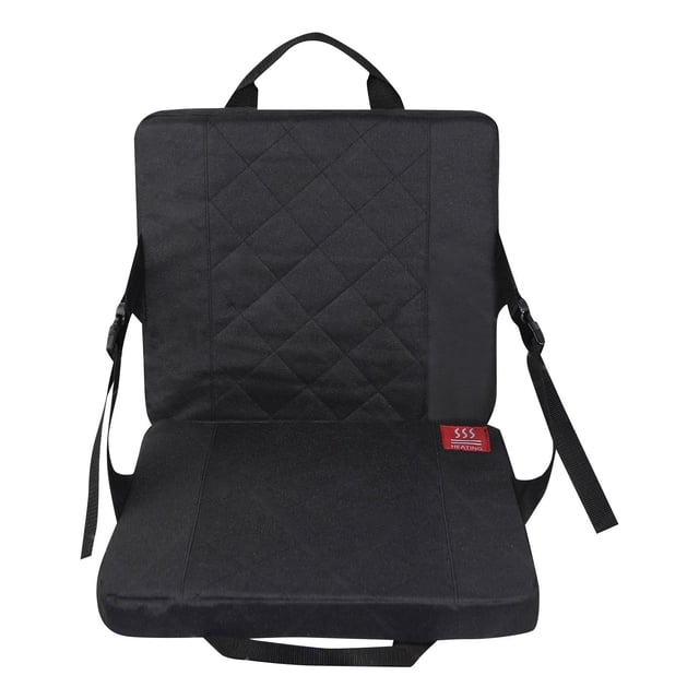 Portable Stadium Seat Heated Cushion Extra Wide 3 Level Heating Foldable Waterproof for Bench Bleachers Camping Outdoor (Mobile Power Not Included)