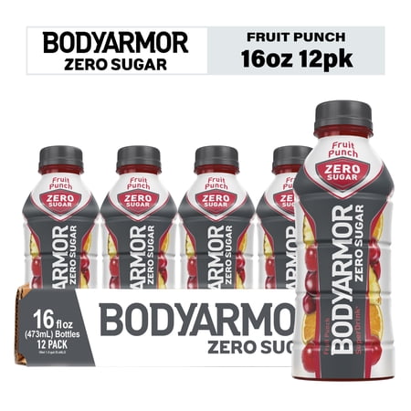 BODYARMOR Zero Sugar Fruit Punch Bottles  16 fl oz  12 Pack