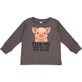 thumbnail image 3 of Inktastic Cute Pig with Apple Feed Me Quote Boys or Girls Long Sleeve Toddler T-Shirt, 3 of 5