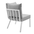 thumbnail image 4 of Modway Chaise d'Angle de Patio Extérieur en Aluminium, Blanc/gris, 4 of 6