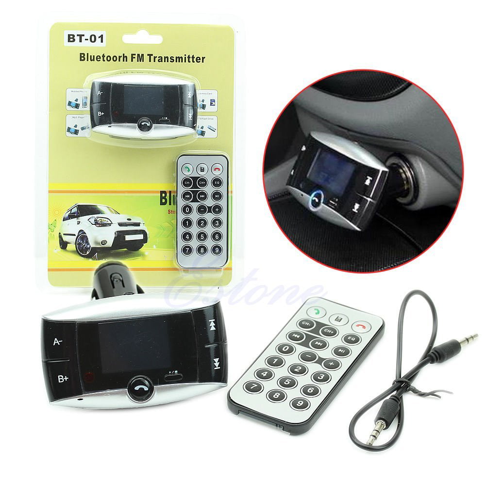1.5" LCD Car Kit Bluetooth MP3 Player SD MMC USB Remote FM Transmitter Modulator 