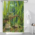 thumbnail image 2 of Frogs Playing in The Pond Shower Curtain for Bathroom with 12Hooks, Polyester Fabric Thick Shower Curtain Washable Waterproof Curtain, 2 of 5
