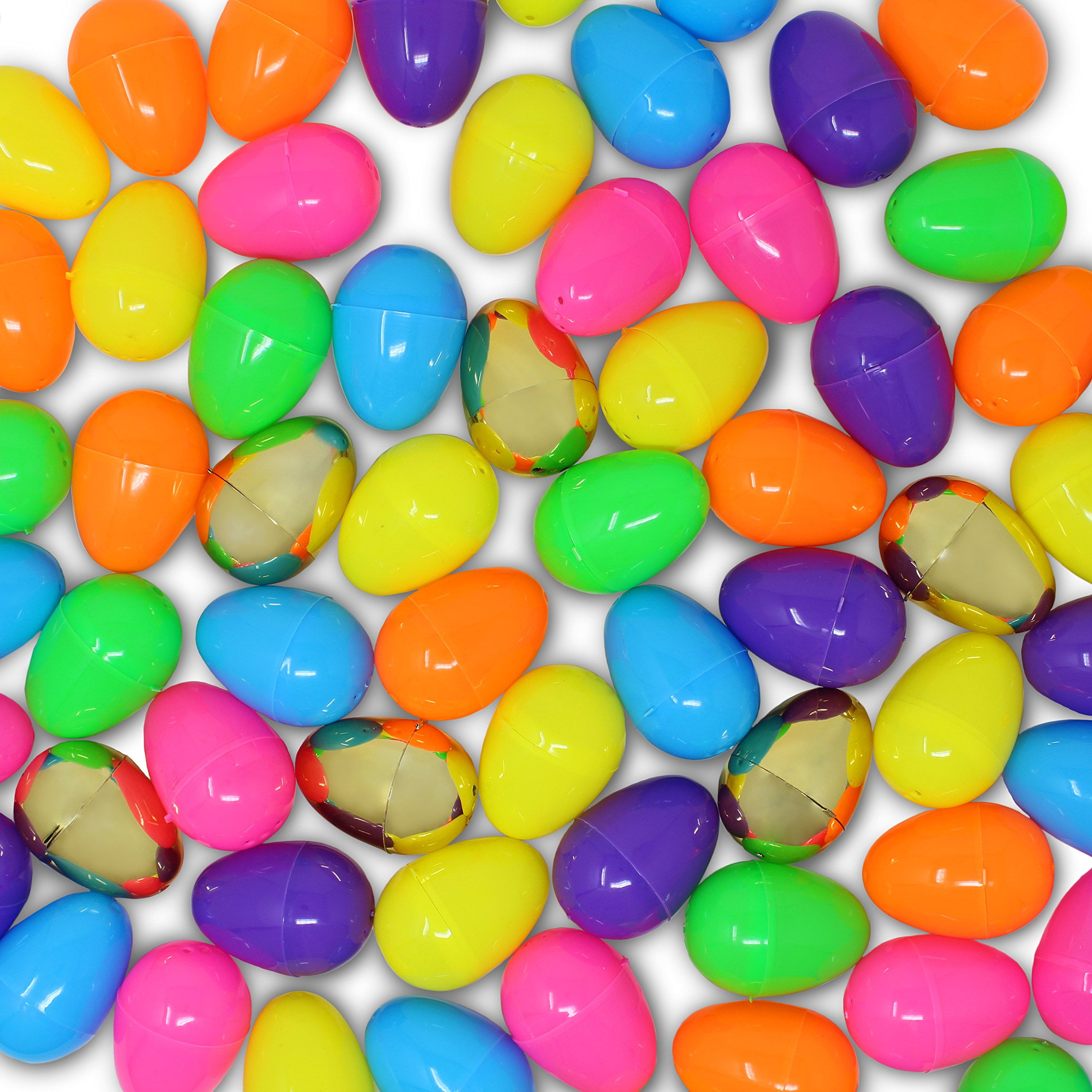 Joyfy 300 Pcs Easter Eggs, 2.3" Plastic Easter Eggs with 6 Pcs Golden Eggs Bulk, Empty Fillable for Easter Hunt Party Favor Basket Stuffers Filler Classroom Prize Supplies Decor