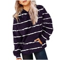 thumbnail image 2 of Riecok Kids Hoody for Girl Long Sleeve With Pockets Crewneck Trendy Oversized Comfy Kids Warm Winter Hoodies Pullover Hooded Sweatshirt Purple 5 T, 2 of 5