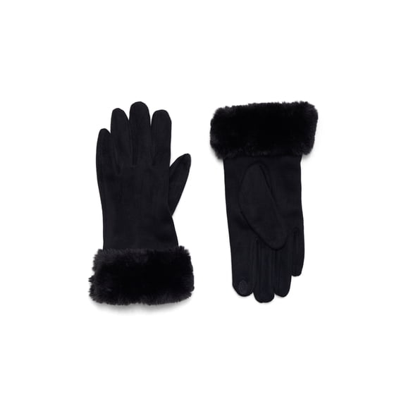Time and Tru Women's Faux Suede Gloves, Black, Sizes S/M-L/XL