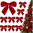 thumbnail image 6 of 24Pcs 5.9 * 5.9in Velvet Bows for Christmas Tree, Bows with Twist Tie, Bulk Red Velvet Ornaments for Wreath Garland Gift Wrapping, Wedding Champagne Parties Christmas Decorations(Camel), 6 of 13