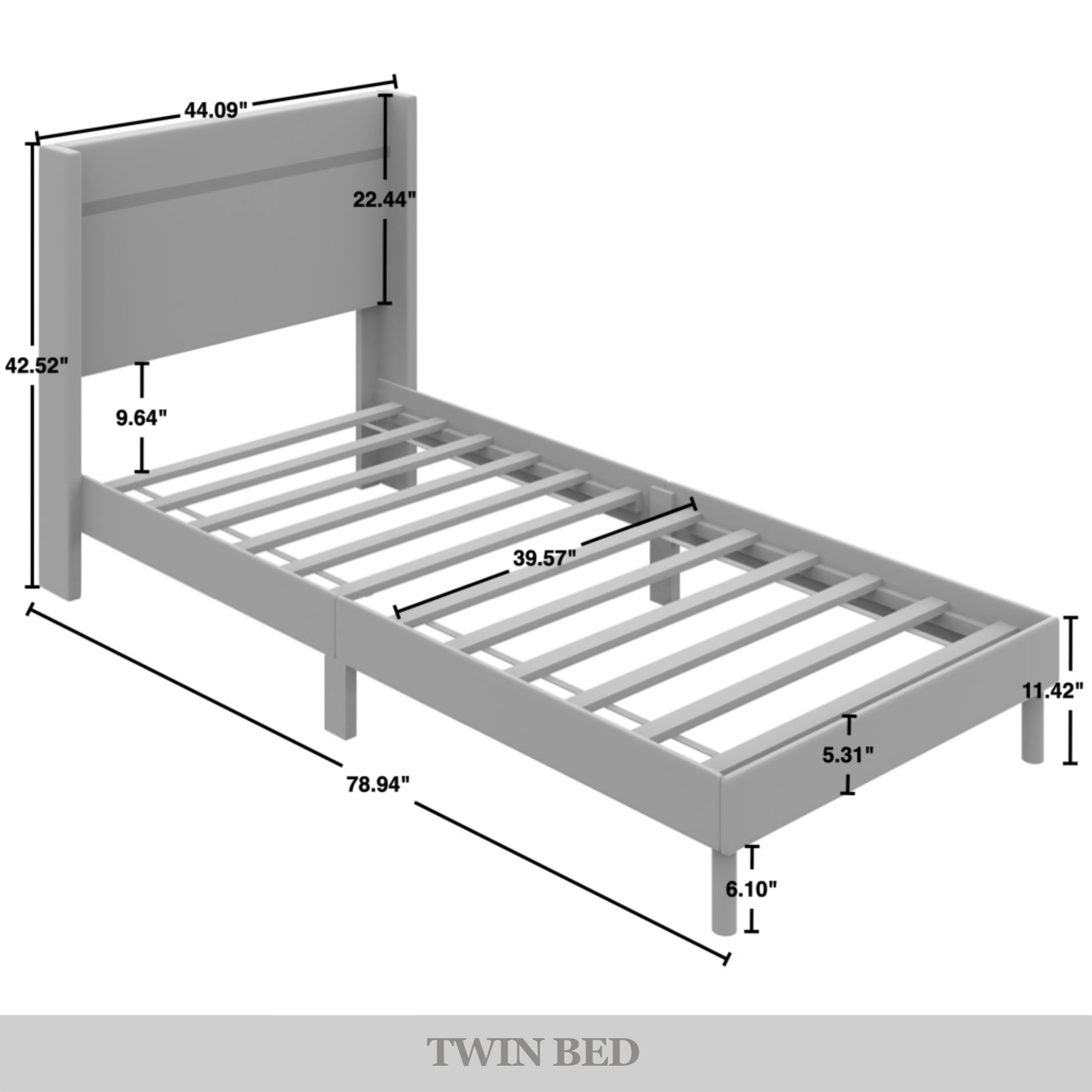 Castle Place Luxury Glam Velvet Wingback Twin Platform Bed with Gold Acrylic Accents, Navy Blue