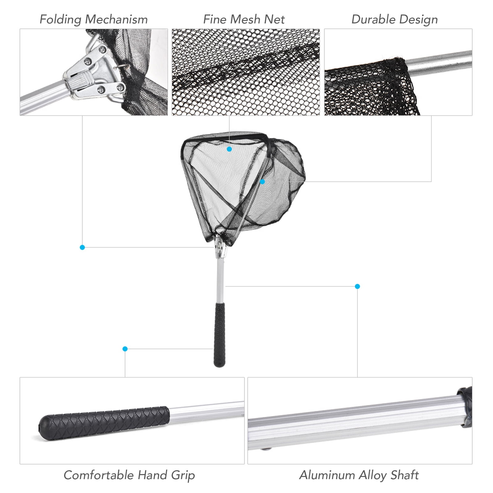 Blusea Kids Fishing Rod and Reel Combo Kit with Fishing Stool Landing Net Telescopic Fishing Pole Tackle Box
