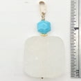 thumbnail image 5 of White Druzy Quartz and Turquoise 20mm Square Coin14kgf Pendant | 1 1/4" Long |, 5 of 10