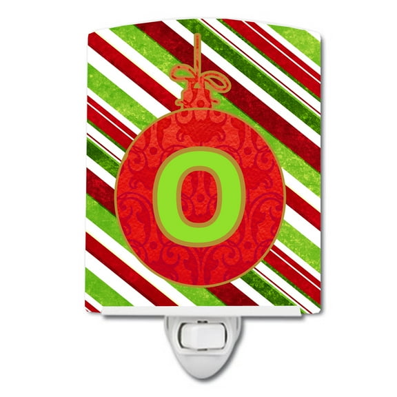 Caroline's Treasures CJ1039-OCNL Christmas Oranment Holiday Initial Letter O Ceramic Night Light, 6x4x3", multicolor
