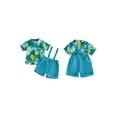 thumbnail image 2 of BemeyourBBs Toddler Baby Boy Gentleman Church Outfit Infant Baby Boys Summer Clothes Short Sleeve Button Down Bowtie Shirt Suspender Shorts Overalls Set Toddler Boy Summer Holiday Beach Outfit, 2 of 9