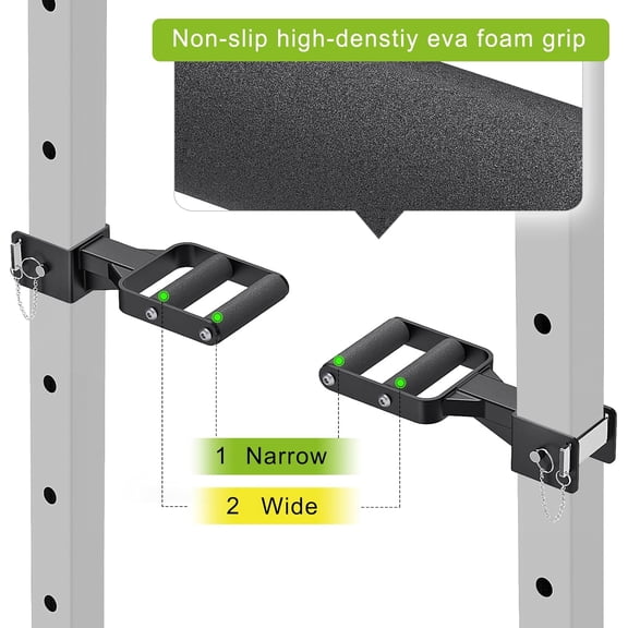 Y-Shaped Dip Bar for Power Cage with 5/8" or 1" Hole - Dip Bar Attachments for Home Gym - Heavy Duty Power Rack Attachments - Squat Rack Accessories for Strength Training