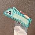 thumbnail image 4 of 3-in-1 Clear Phone Case For iPhone 16 Pro Max,Shockproof Protective Transparent Case,Heavy Duty Protection,With Wrist Strap,Rugged Anti-drop Non-Slip Tough Durable Phone Case,Lightblue, 4 of 10