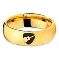thumbnail image 2 of Tungsten Yin Yang Pick Acoustic Guitar Band Ring 7mm Men Women Comfort Fit 18k Yellow Gold Dome Polished, 2 of 4