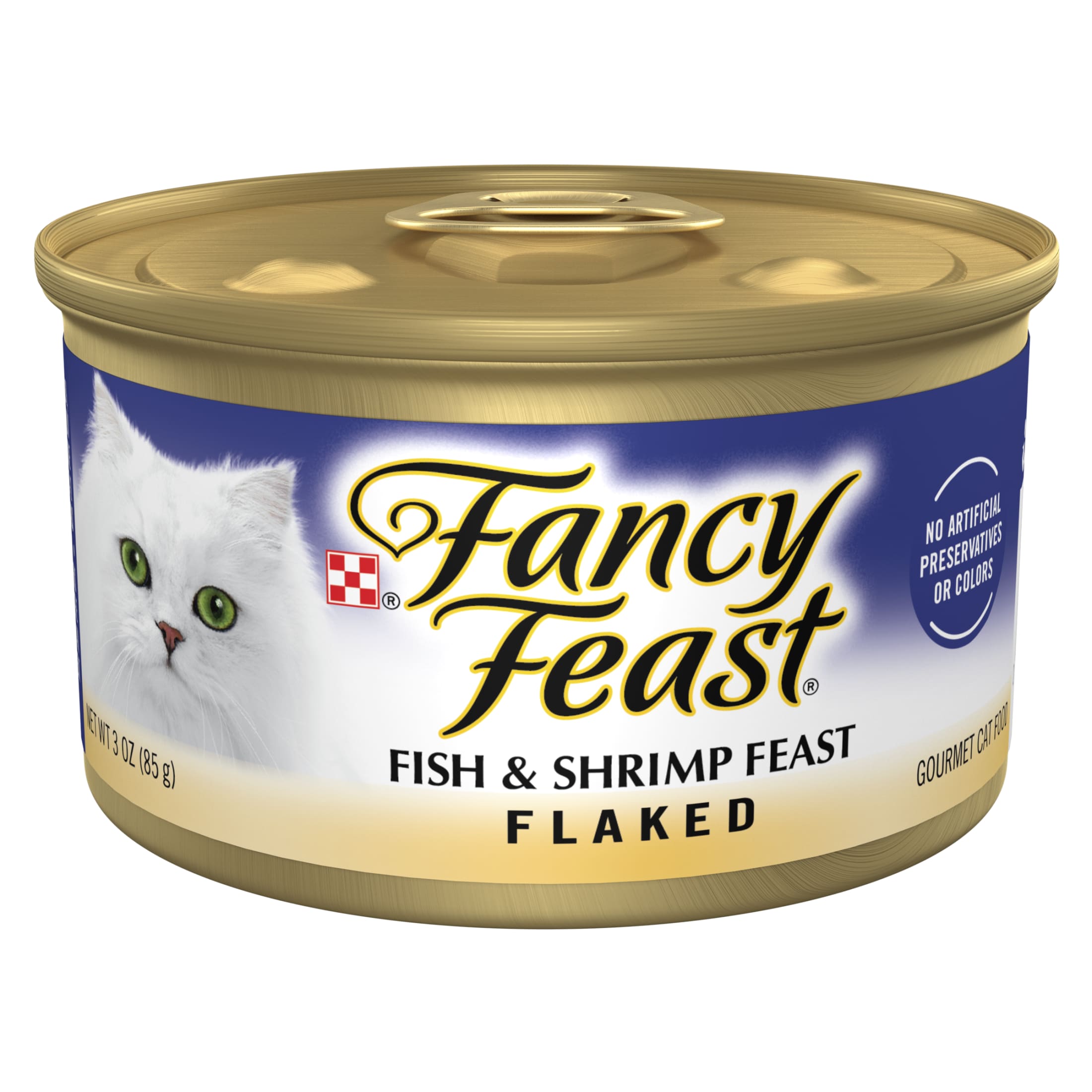 Purina Fancy Feast Wet Cat Food Flaked Fish and Shrimp Feast, 3 oz.