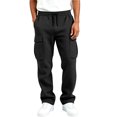 thumbnail image 5 of BXJX Boys Cargo Pants, Fall Casual Multi Pocket Elastic Waist Waffle Knit Trousers Black Size 12-13 T, 5 of 8