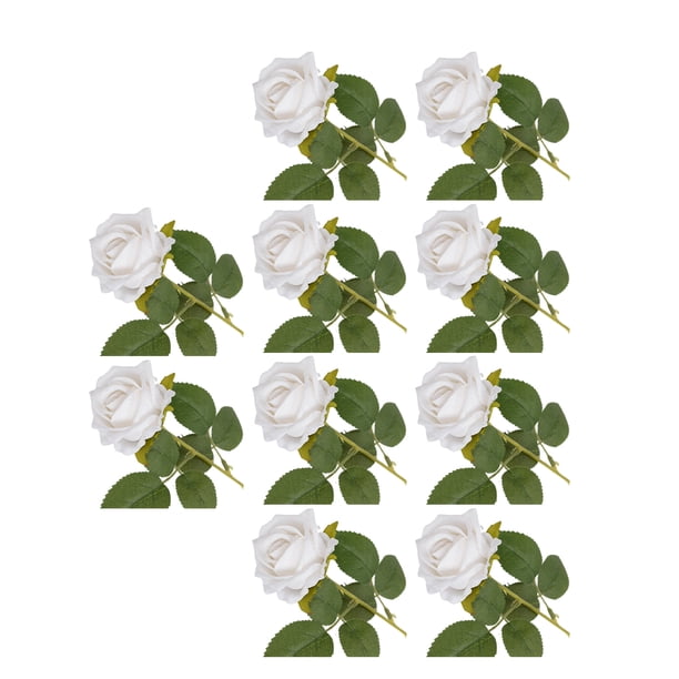 Arreglo de flores artificiales de plástico Toystoory 10 piezas para bodas fácil de limpiar decoración Blanco