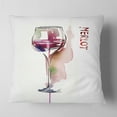 thumbnail image 2 of Designart Red Wine - Contemporary Throw Pillow - 16x16, 2 of 5