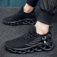 thumbnail image 3 of EKRBXA Knit No-Tie Sneakers, Lightweight Breathable Mesh Running Shoes, Non-Slip Comfort Casual Trainers with Wave Hollow Sole for Gym & Everyday Wear, 3 of 5