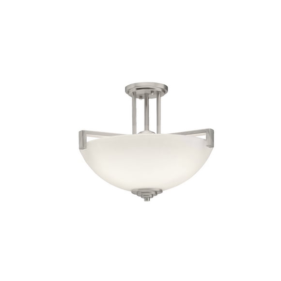 Kichler Canada Eileen 3-Light Pendant/Semi Flush Mount in Brushed Nickel