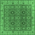 thumbnail image 1 of Ahgly Company Indoor Square Oriental Emerald Green Industrial Area Rugs, 3' Square, 1 of 4