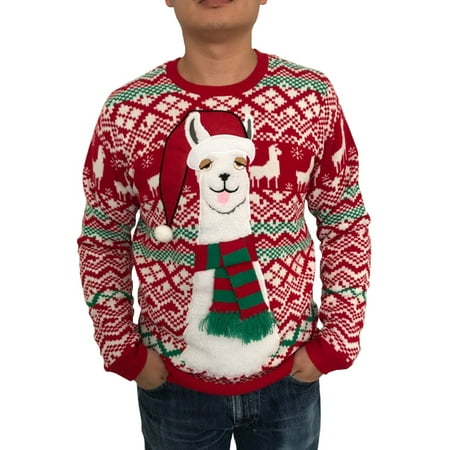Scarf Llama Big Men''s Ugly Christmas Sweater, 2XL As low as Scarf Llama Big Men''s Ugly Christmas Sweater, 2XL As low as
