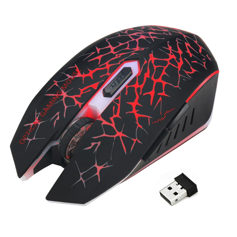 W210 2.4G Wireless Mouse Colorful Glare Optical Ergonomic 2400DPI