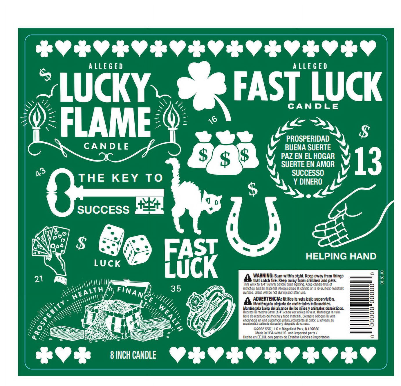 (2 pack) Prayer Candle Sacred Lucky Flame, 8 Inch