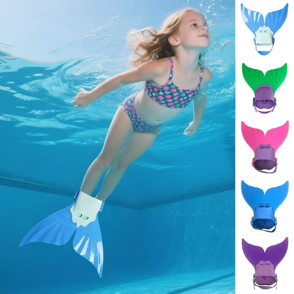 MUXiin Swim Gear,Swimming Flippers,Gift, Comfortable, Monofin Snorkeling Gear Adjustable for Kids Children Snorkeling