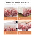 thumbnail image 6 of Flower Painted, Abstract Blush Pink Watercolor Wrap Around Bed Skirts for Queen Bed 18" Drop, Bed Skirt with Adjustable Elastic Belt Dust Ruffle Bed Valance for Bedroom Hotel Luxury Bed Frame Cover, 6 of 7