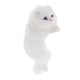 thumbnail image 1 of Bonita figura de gato de peluche para escritorio de casa, estatua de gato de simulación, artesanías, regalos Blanco Izquierdo, 1 of 9