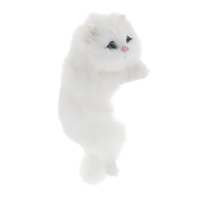 DOLITY Jouets Mignons pour Chat Statue de Chat Simulée Artisanat, Blanc Gauche