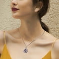 thumbnail image 4 of VAKKI Turquoise Necklace for Women 925 Sterling Silver Flower Leaf Pendant Necklace Inlaid with Pear Shape Turquoise Necklace with Cubic Zirconia, 4 of 5