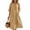*Khaki, variant on ClodeEU Women's V Neck Half Button 3/4 Sleeve Linen Cotton Midi Dress with Pockets,Casual Loose Dress Army Green,Women's Plus L