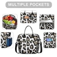 thumbnail image 2 of OBREWU Leopard Print Pattern Women's Insulated Leakproof Large Lunch Bag, Oxford Cloth, 2 of 7