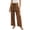 Brown, variant on Womens Pants Casual Summer Tapered Cigarette - Cargo Pocket Outdoor White XXL