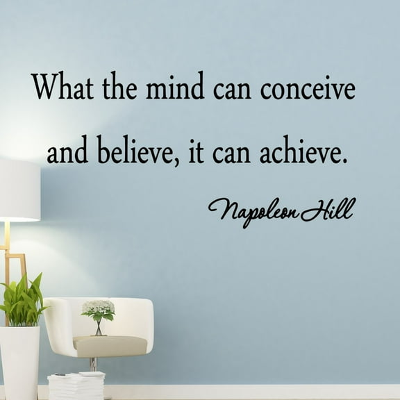 VWAQ What the Mind Can Conceive and Believe, It Can Achieve Vinyl Wall Decals Quotes Inspirational Sayings Home Decor Wall Art Stickers