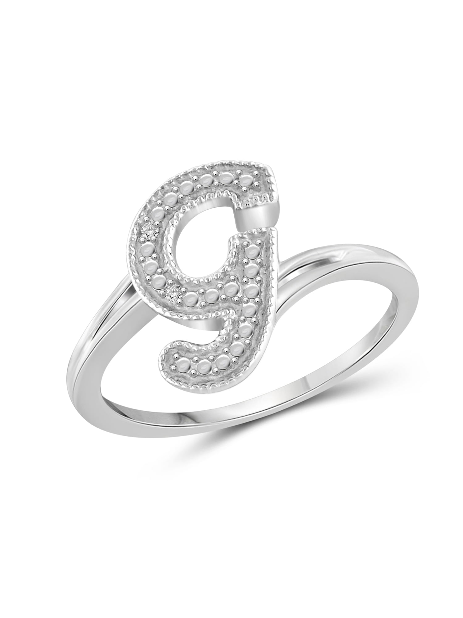 JewelersClub - JewelersClub White Diamond Sterling Silver Initial Spell ...