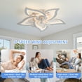 thumbnail image 2 of Ceiling Fan with Light, 27" Modern Indoor Flush Mount Ceiling Fans with Dimmable LED Lights and APP/Remote Control for Bedroom, Kitchen, Office, Living Room, 2 of 7