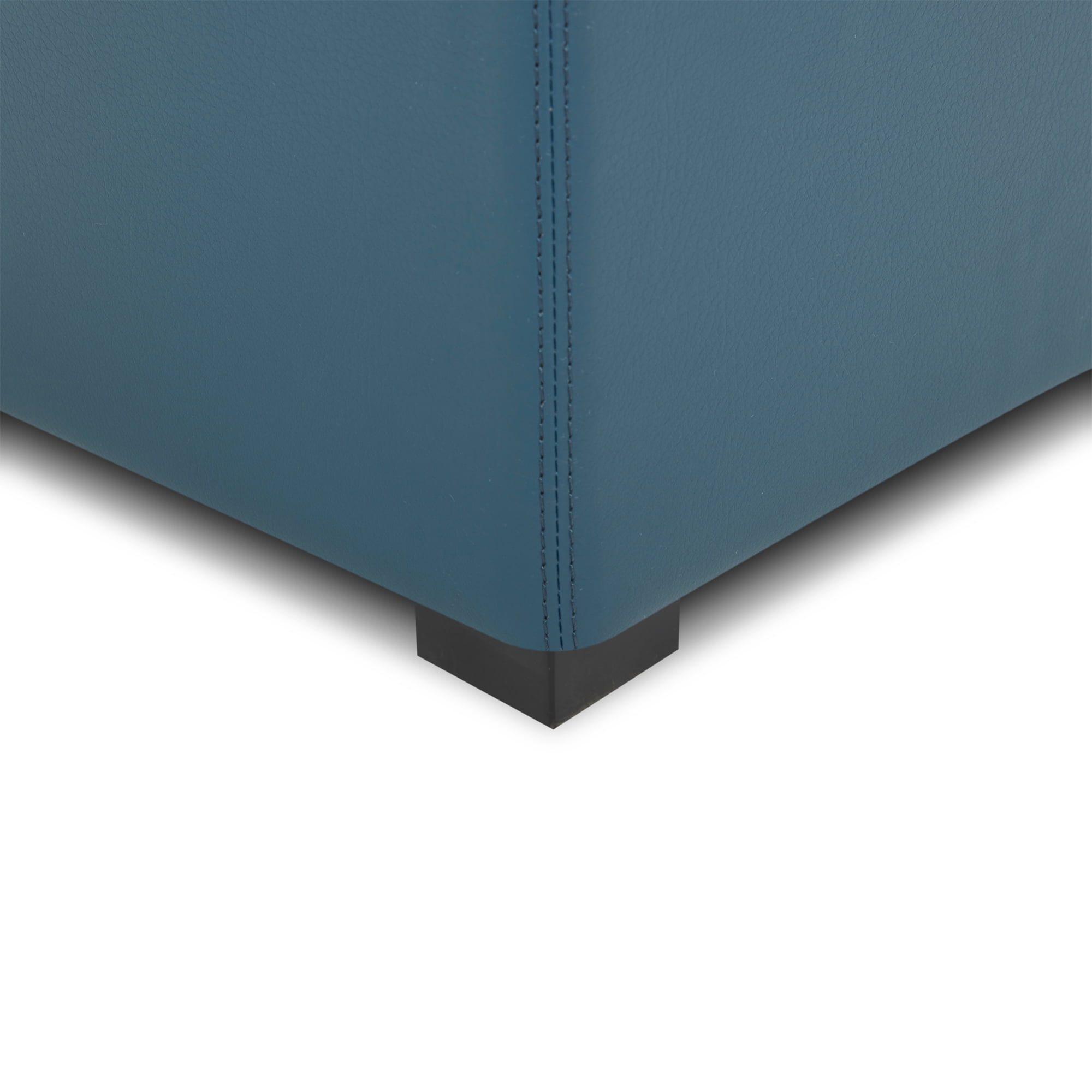 CHITA Faux Leather Storage Stool Ottoman, Foot Rest Stool Seat, Dark Blue