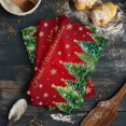 thumbnail image 6 of Red Christmas 1 Pack Kitchen Towel, Water Absorbent Dish Towel, Winter Xmas Trees Snowflake Holiday Decorative Hand Towels - Quick Drying Cloth for Cooking Baking, 18x28 Inch, 6 of 8