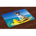 thumbnail image 1 of Ambesonne Rubber Duck Place Mats Set of 4, Dog Duck Surfing, Standard Size, Multicolor, 1 of 4